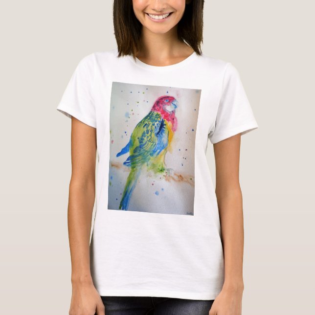 T-shirt L'australienne Rosella Parrot Watercolor art T Shi (Devant)