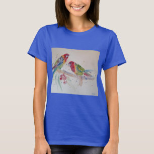T-shirt L'australienne Rosella Parrots Watercolor art T Sh
