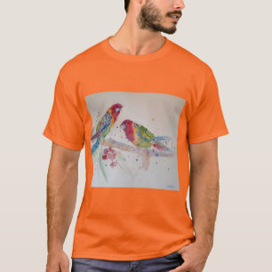 T-shirt L'australienne Rosella Parrots Watercolor art T Sh