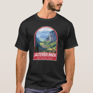 T-shirt Lauterbrunnen Suisse Travel Art Vintage