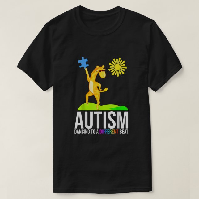 T-shirt L'Autisme Dansant À Un Autre Battre Conscience Drô (Design devant)