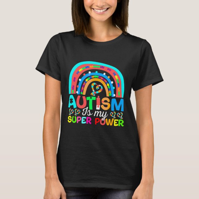 T-shirt L'autisme est ma super puissance Ajouter Puzzle Au (Devant)
