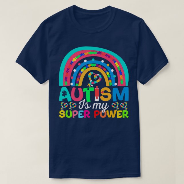 T-shirt L'autisme est ma super puissance TDAH Puzzle Autis (Design devant)