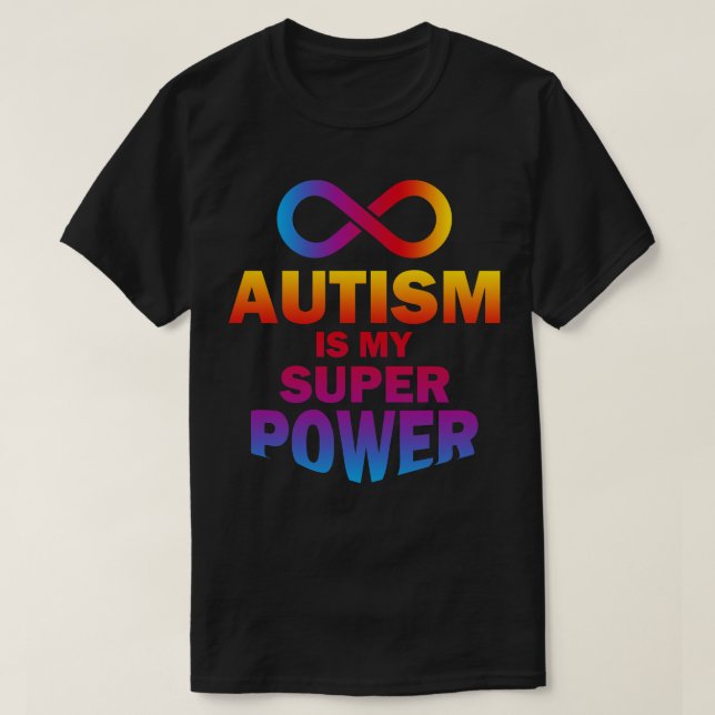 T-shirt L'autisme est ma superpuissance colorée (Design devant)