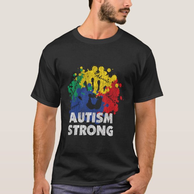 T-shirt L'autisme Fière D'Une Forte Sensibilisation Autist (Devant)
