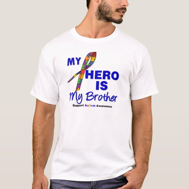 T-shirt L'autisme mon héros est mon frère (Devant)