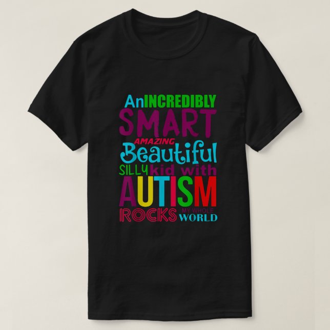 T-shirt L'Autisme T Shirt Kid Avec L'Autisme Rocks Mon Mon (Design devant)