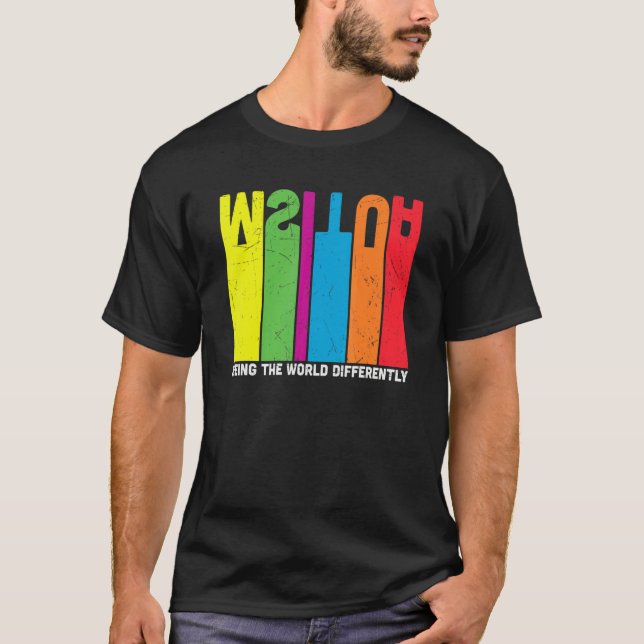 T-shirt L'Autisme Voit Le Monde Différemment L'Autisme (Devant)