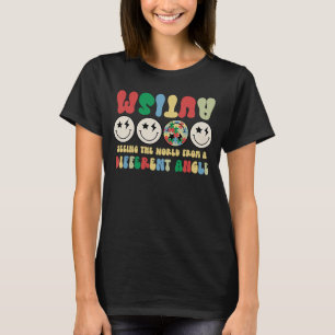T-shirt L'Autisme Voit Le Monde Différemment Super Sourire