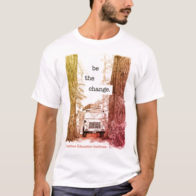 T-shirt L'autobus d'EEI dans les séquoias colorized le (Devant)