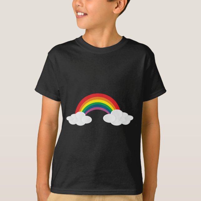 T-shirt l'autocollant mignon d'arc-en-ciel opacifie (Devant)