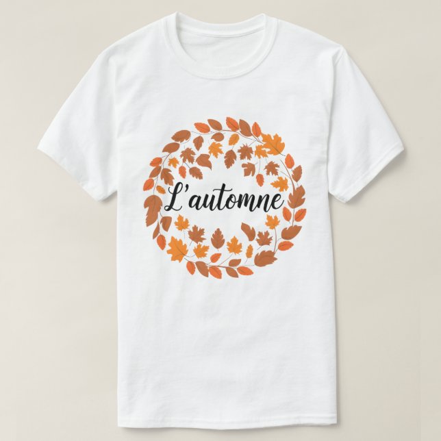 T-shirt L'automne, automne Illustration française, automne (Design devant)