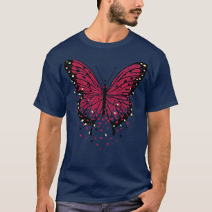 T-shirt L'automne du papillon Monarque quitte Viva Magenta