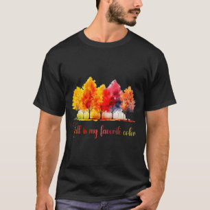 T-shirt L'automne est ma couleur préférée Aquarelle drôle