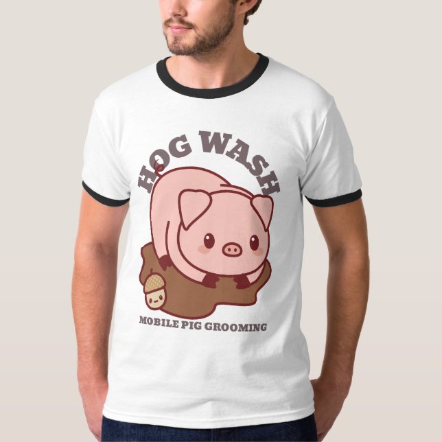 T-shirt Lavage de porcs Grossissement de porcs mobiles (Devant)