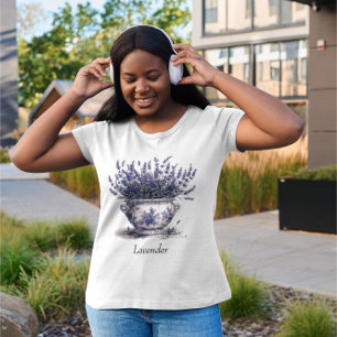 T-shirt Lavande dans Delft Blue, personnalisable