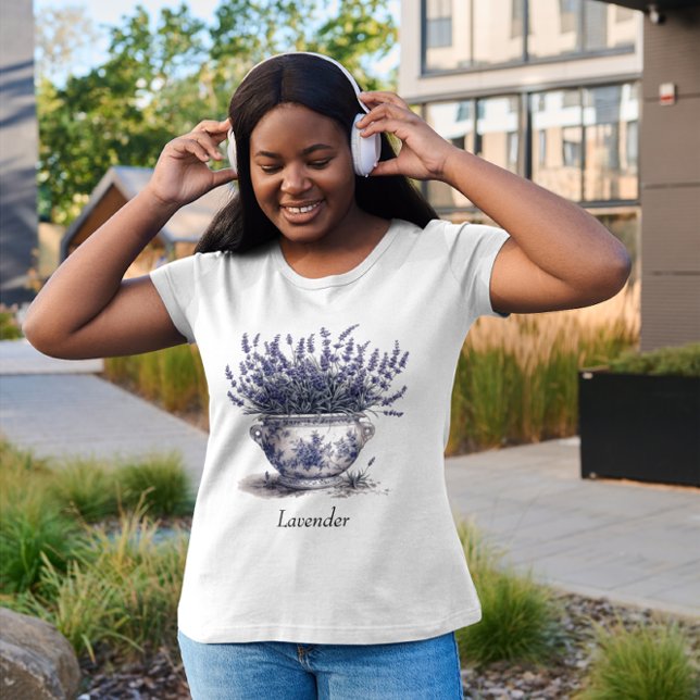 T-shirt Lavande dans Delft Blue, personnalisable (Créateur téléchargé)