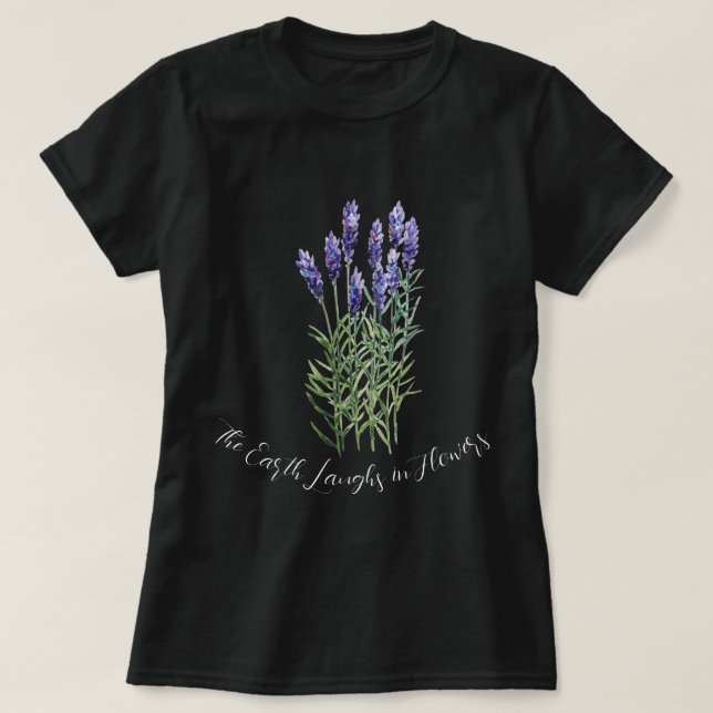 T-shirt Lavande, La Terre rit de fleurs (Design devant)