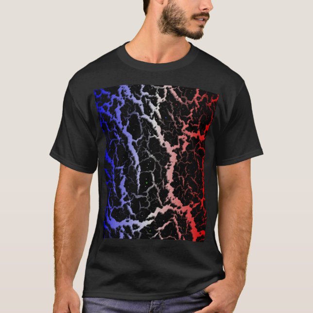T-shirt Lave de l'espace fissuré - Bleu/Blanc/Rouge (Devant)