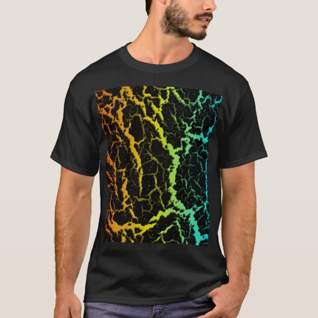 T-shirt Lave de l'espace fissuré - Chaleur ROYCB (Devant)