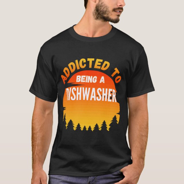 T-shirt Lave-vaisselle accro au lave-vaisselle (Devant)