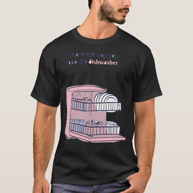 T-shirt Lave-vaisselle coffre - Cool bleu imprimé (Devant)