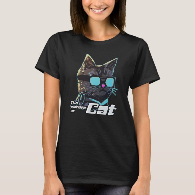 T-shirt L'avenir est le chat (Devant)