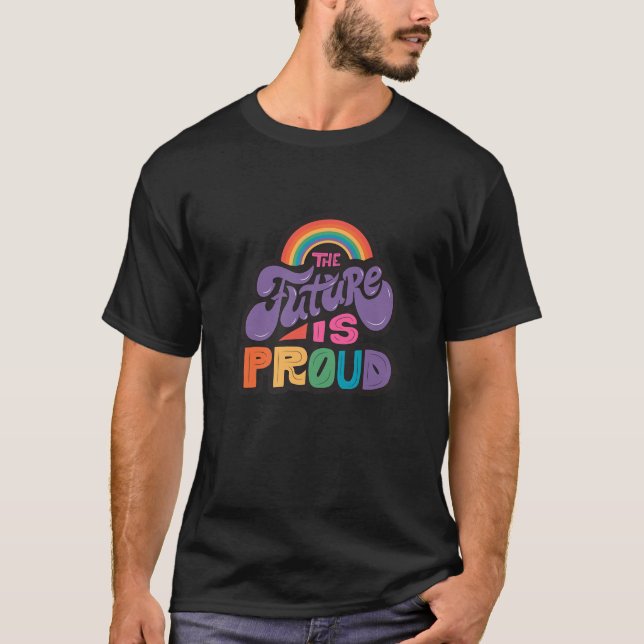T-shirt L'Avenir Est Rainbow Love Pride (Devant)