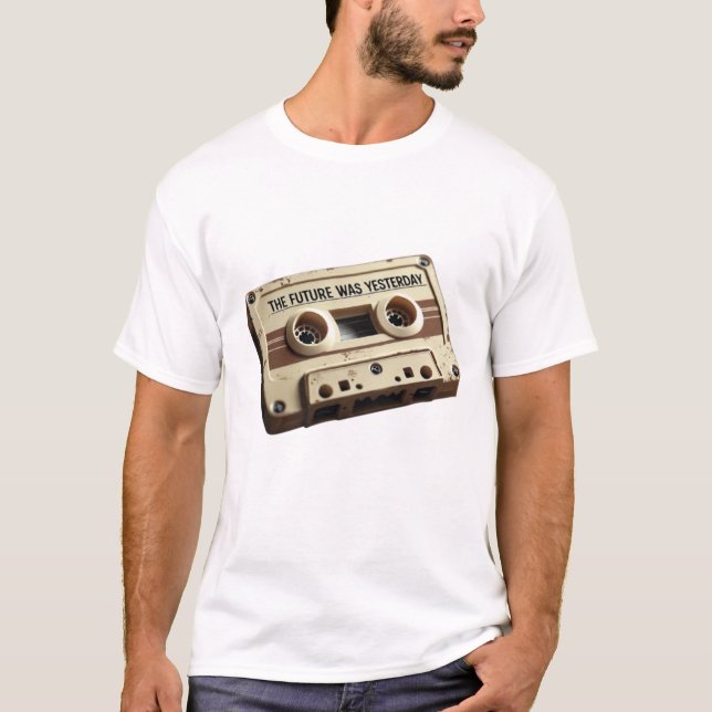 T-shirt L'Avenir Était Hier Cassette Audio Vintage (Devant)