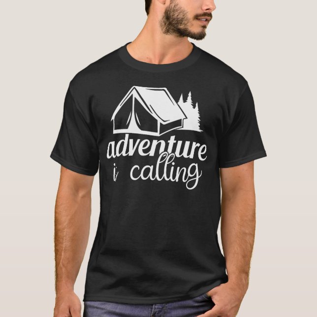 T-shirt L'Aventure Appelle Amour Camping Drôle (Devant)