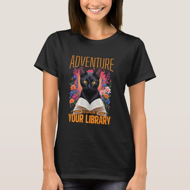 T-shirt L'aventure commence à votre bibliothèque de lectur (Devant)