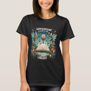 T-shirt L'aventure commence à votre bibliothèque Fiches d'