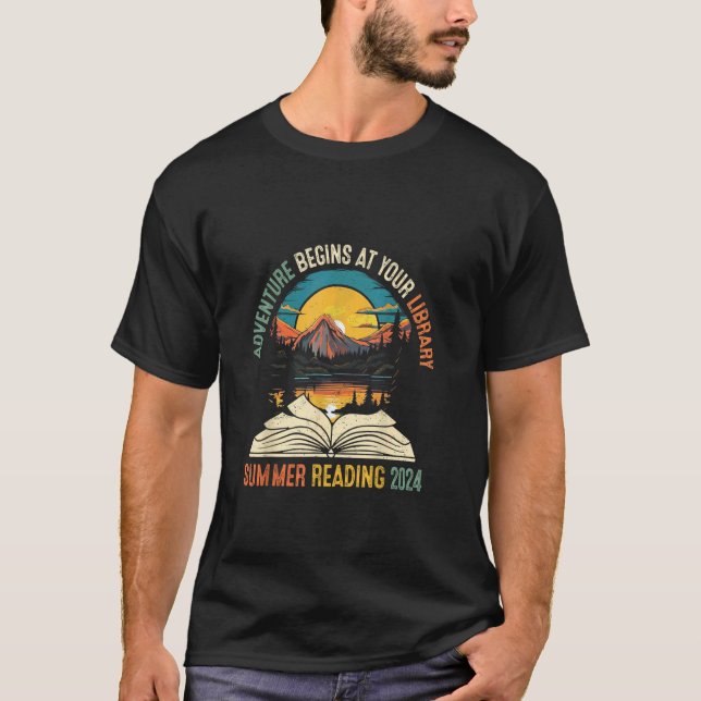 T-shirt L'aventure commence à votre bibliothèque Lecture d (Devant)