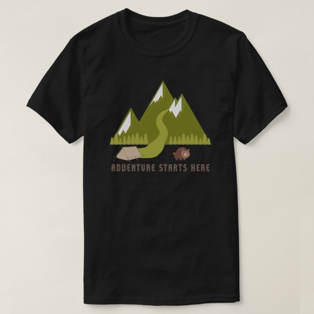 T-shirt L'aventure commence ici (Design devant)