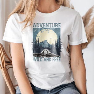 T-shirt "L'aventure commence" Paysage de la Pleine lune de