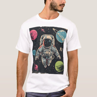 T-shirt L'aventure cosmique : l'astronaute dans l'espace c