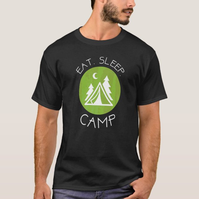 T-shirt L'aventure de camping Manger Dormir Et Camping Rép (Devant)