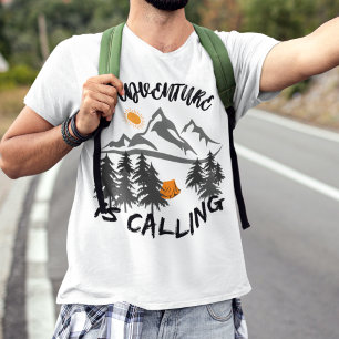 T-shirt L'aventure est l'appel, Montagnes, Extérieur, Camp