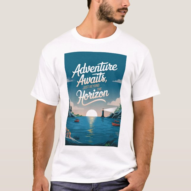 T-shirt L'aventure vous attend, au-delà de l'horizon (Devant)