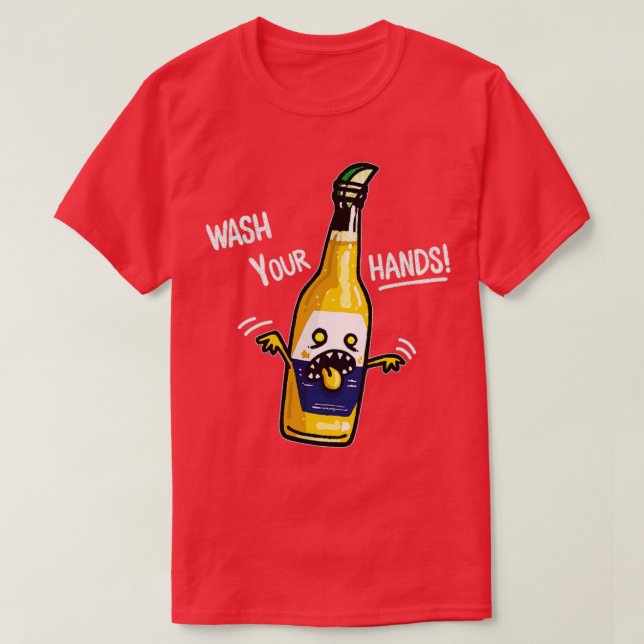 T-shirt Laver votre main Bière (Design devant)