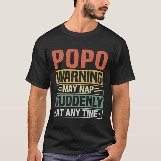 T-shirt L'avertissement de Popo peut sombrer brusquement à (Devant)