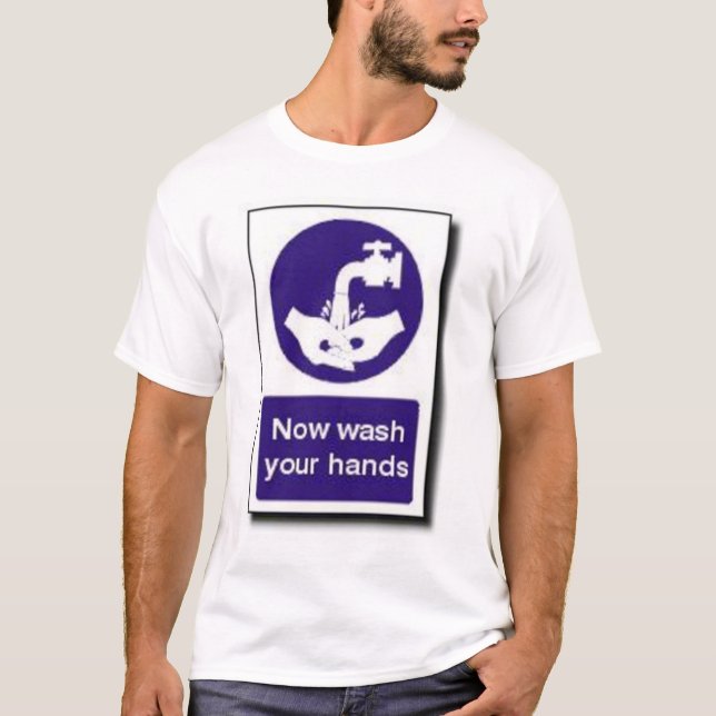 T-shirt Lavez-vous maintenant les mains (Devant)