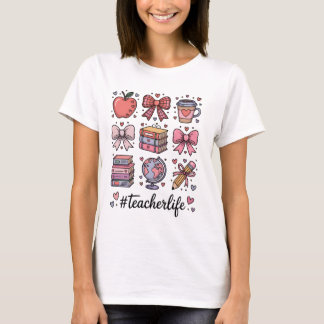 T-shirt #LaVieDEnseignant Fournitures Scolaires Arc Coquet
