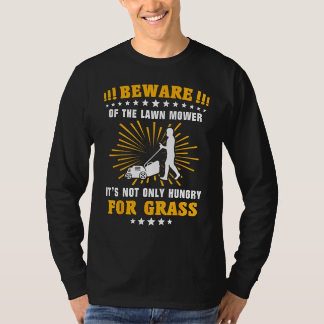 T-shirt Lawnmower Grass Gardener Mow Lawn Mowing (Devant)