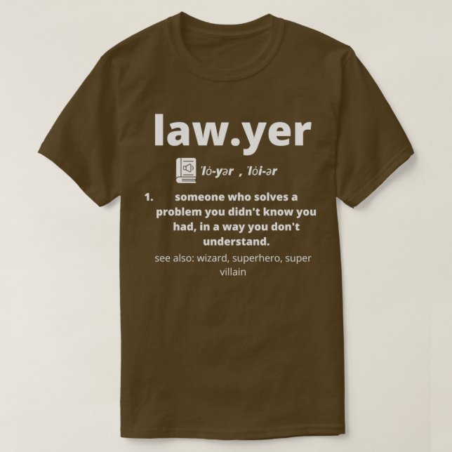 T-shirt Lawyer Dictionary Definition Funny Gag Toxits for  (Design devant)