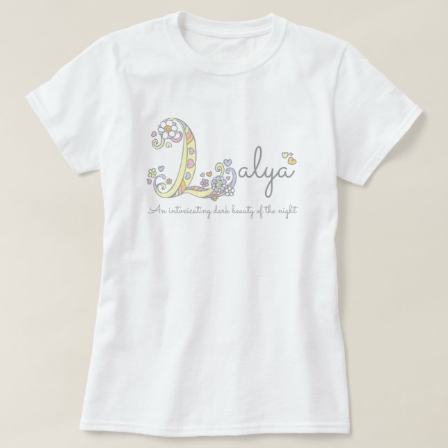 T-shirt Layla girls name signifiant L coeurs monogrammes (Design devant)