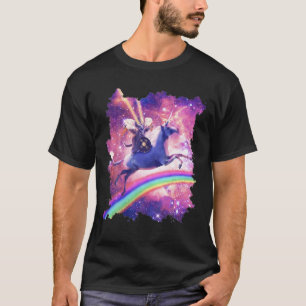 T-shirt Lazer Warrior Space Cat Riding Unicorn Avec Ice Cr