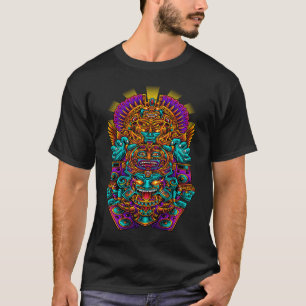 T-shirt L'AZTEC DIEU DE LA MUSIQUE Rock House EDM Rave Dan