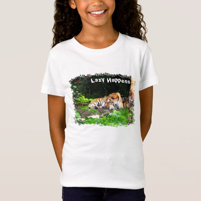 T-Shirt Lazy arrive le tigre de Sibérie (Devant)