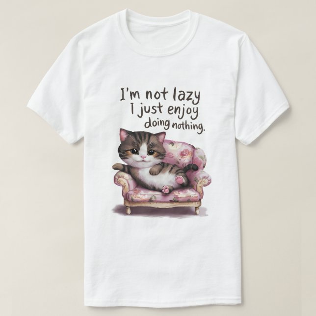 T-shirt Lazy cat (Design devant)